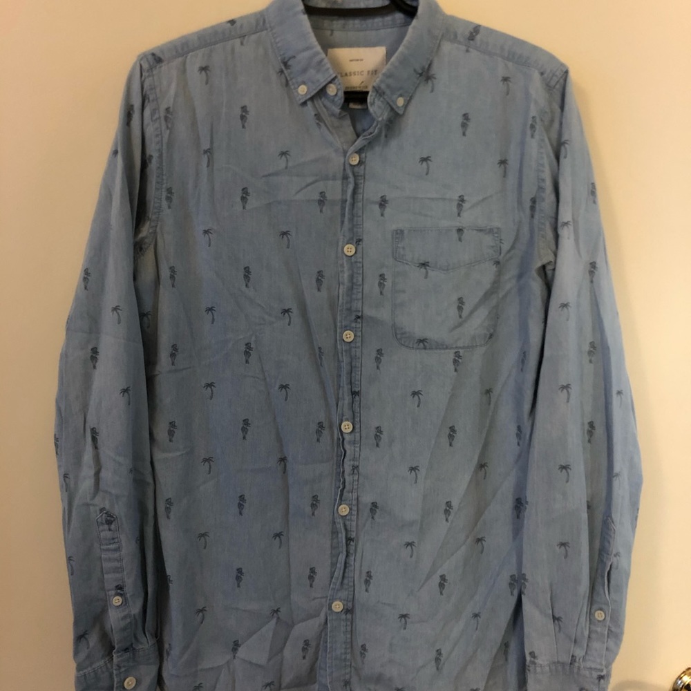 Men’s casual long sleeve button down shirt